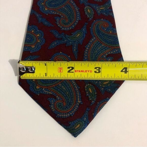 Polo Ralph Lauren Necktie Burgundy/Blue Paisley Silk Neck Tie - Picture 5 of 5
